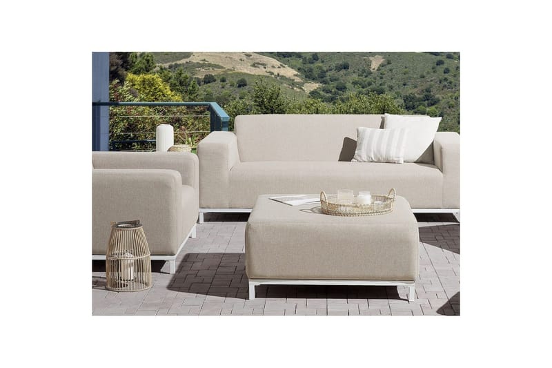 Fotpall Rovigo Beige/vit - Beige/vit - Möbler - Stolar & fåtöljer - Pall & puff - Fotpall