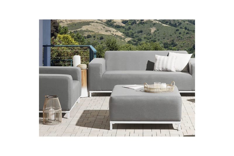 Fotpall Rovigo Grå/vit - Grå/vit - Möbler - Stolar & fåtöljer - Pall & puff - Fotpall