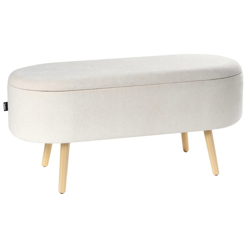 Sängbänk Oklahoma, Vit, ljust trä