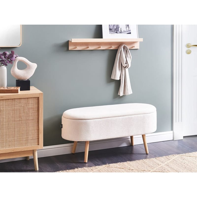 Sängbänk Oklahoma - Vit, ljust trä - Inredning - Dekorbeslag - Möbelbeslag - Möbelben