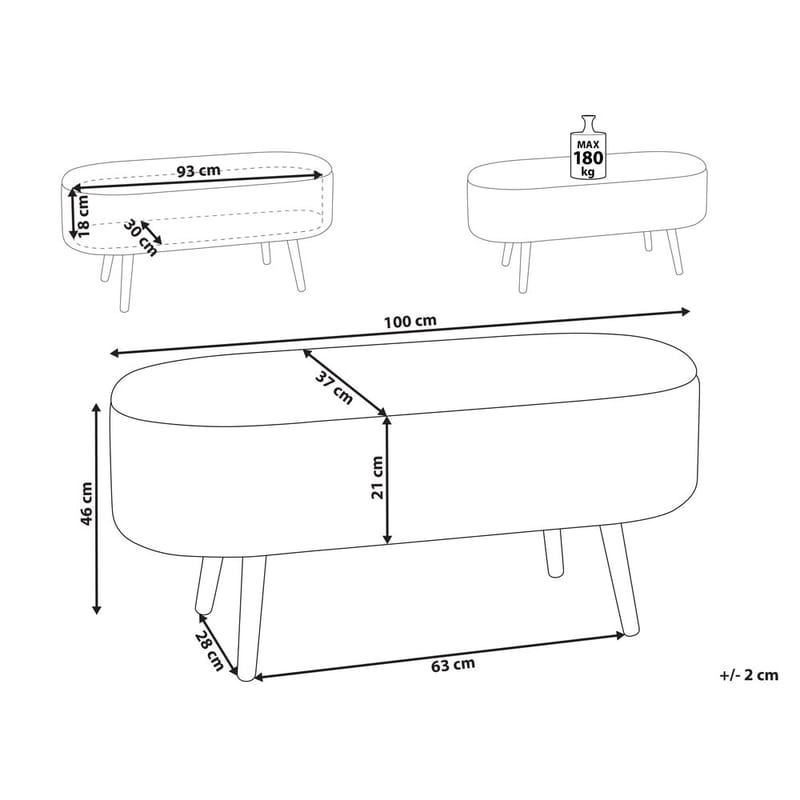 Sängbänk Oklahoma - Vit, ljust trä - Inredning - Dekorbeslag - Möbelbeslag - Möbelben
