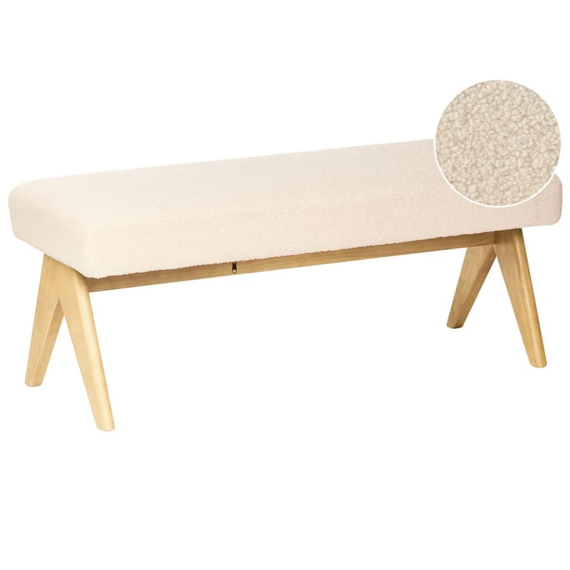 Sängbänk Tamre, Vit, ljust trä