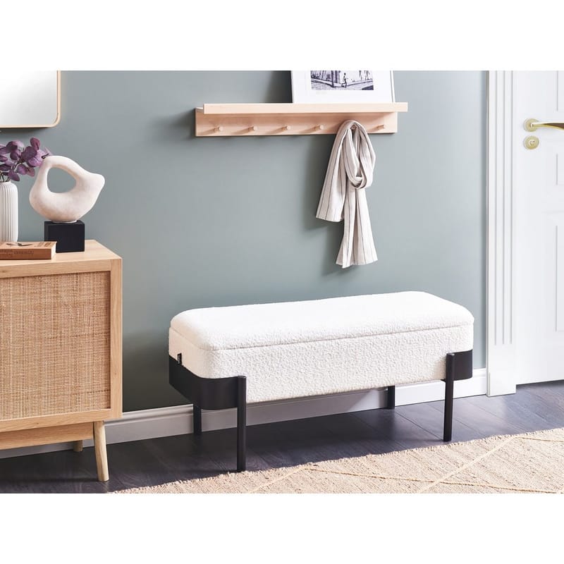 Sängbänk Warren - Vit, Svart - Möbler - Stolar & fåtöljer - Pall & puff - Fotpall