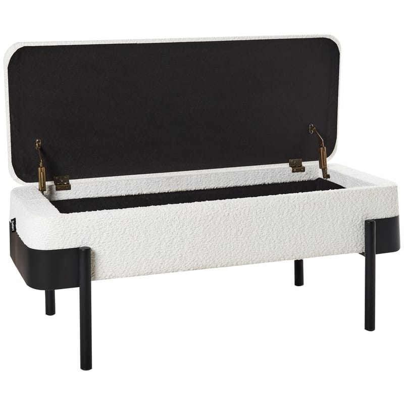 Sängbänk Warren - Vit, Svart - Möbler - Stolar & fåtöljer - Pall & puff - Fotpall