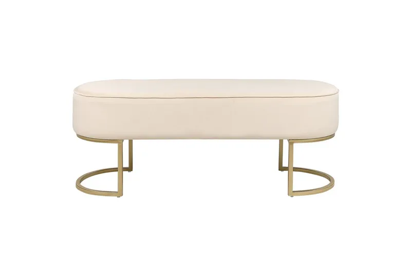 Sittbänk Milry Krämvit/guld - Krämvit/guld - Möbler - Stolar & fåtöljer - Pall & puff - Fotpall - Bäddbar fotpall