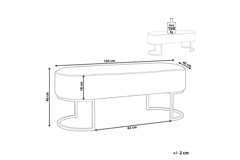Sittbänk Milry Krämvit/guld - Krämvit/guld - Möbler - Stolar & fåtöljer - Pall & puff - Fotpall - Bäddbar fotpall