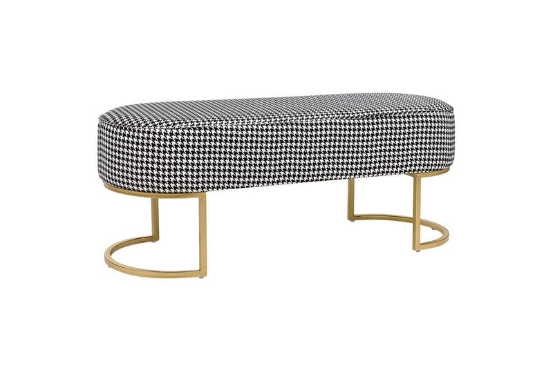 Sittbänk Milry Svart/vit/guld - Svart/vit/guld - Möbler - Stolar & fåtöljer - Pall & puff - Fotpall - Bäddbar fotpall