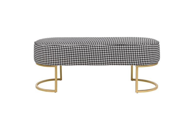Sittbänk Milry Svart/vit/guld - Svart/vit/guld - Möbler - Stolar & fåtöljer - Pall & puff - Fotpall - Bäddbar fotpall