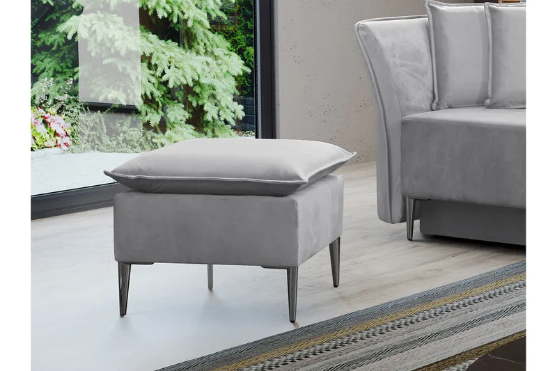 Staffin Fotpall 50 cm Light grey/Dark grey - Möbler - Stolar & fåtöljer - Pall & puff - Fotpall