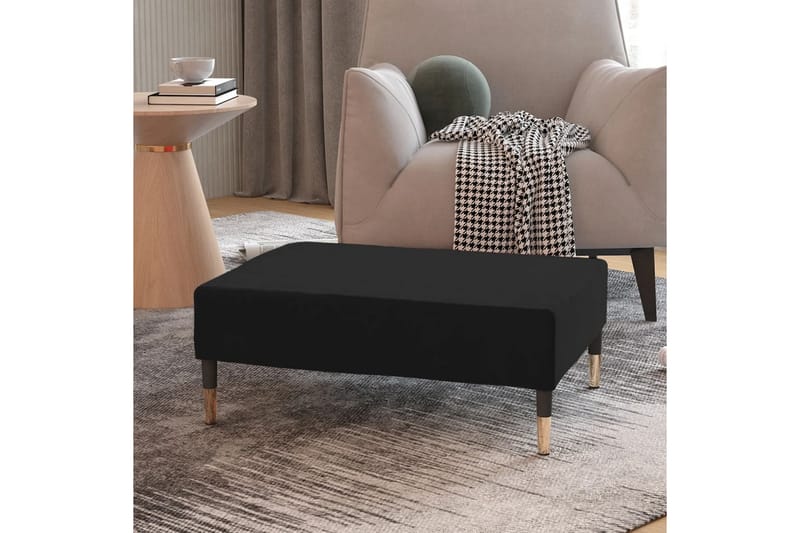Fotpall svart 78x56x32 cm sammet - Svart - Möbler - Stolar & fåtöljer - Pall & puff - Fotpall