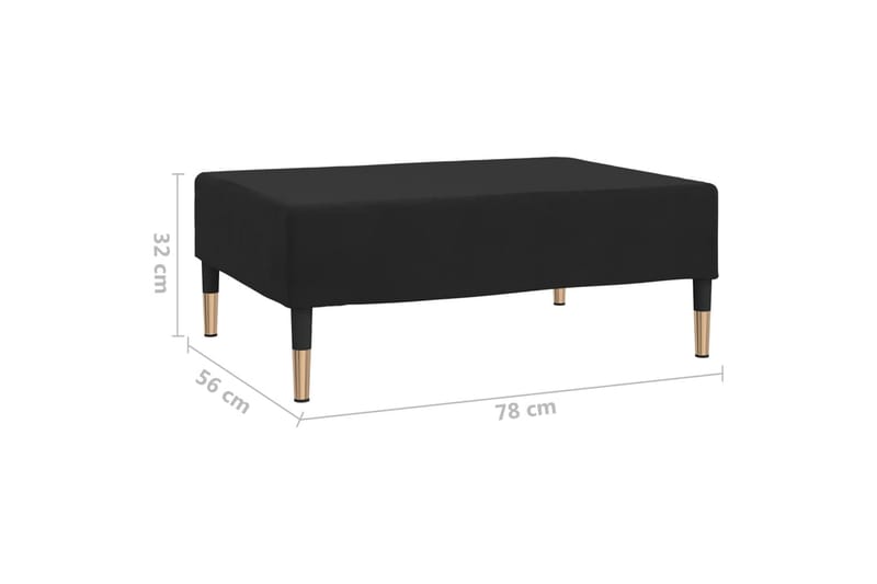Fotpall svart 78x56x32 cm sammet - Svart - Möbler - Stolar & fåtöljer - Pall & puff - Fotpall
