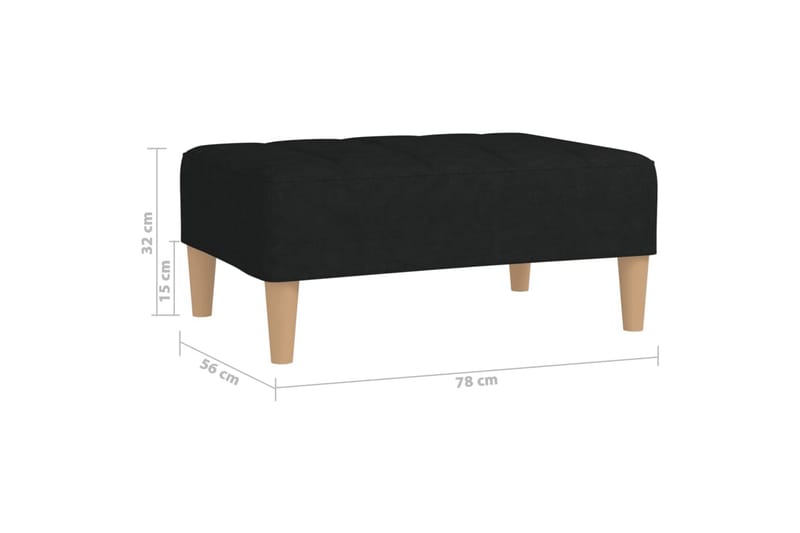 Fotpall svart 78x56x32 cm tyg - Svart - Möbler - Stolar & fåtöljer - Pall & puff - Fotpall
