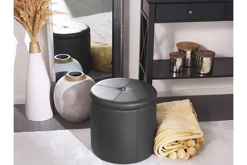 Syosset Fotpall med Förvaring - Svart - Möbler - Stolar & fåtöljer - Pall & puff - Fotpall