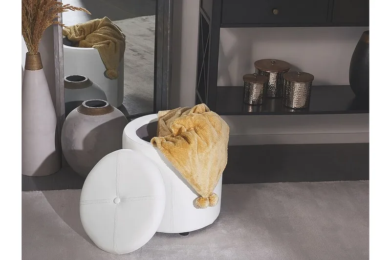 Syosset Fotpall med Förvaring - Vit - Möbler - Stolar & fåtöljer - Pall & puff - Fotpall