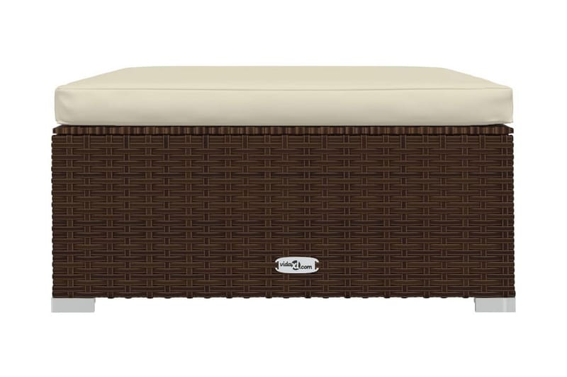 Fotpall till modulsoffa med dyna konstrotting brun 70x70x30 - Brun/Vit - Möbler - Stolar & fåtöljer - Pall & puff - Fotpall