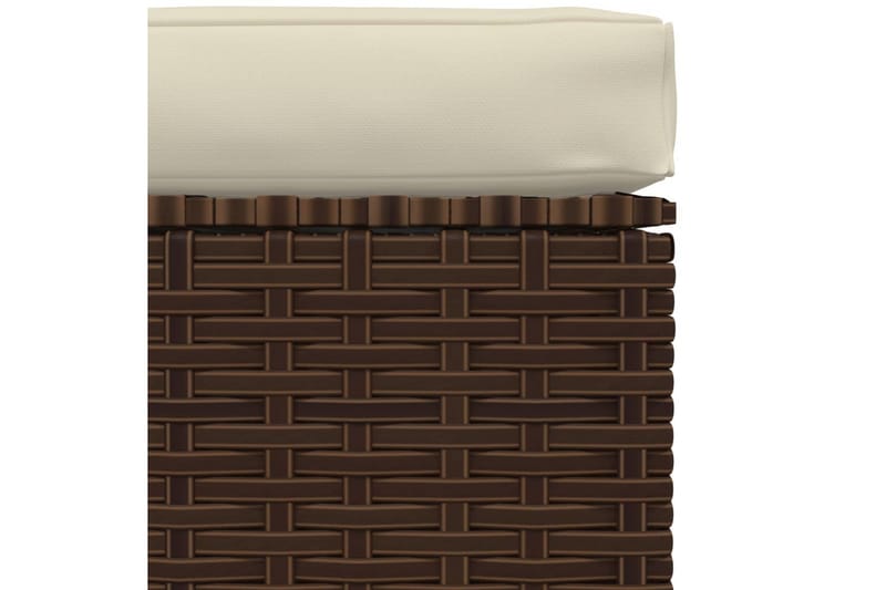 Fotpall till modulsoffa med dyna konstrotting brun 70x70x30 - Brun/Vit - Möbler - Stolar & fåtöljer - Pall & puff - Fotpall