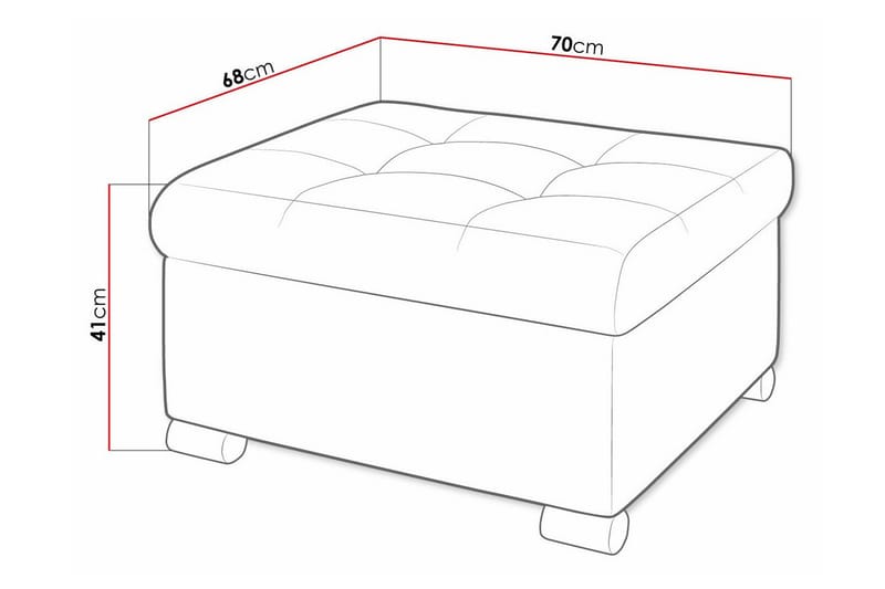 Trefor Fotpall 68 cm - Blå - Möbler - Stolar & fåtöljer - Pall & puff - Fotpall
