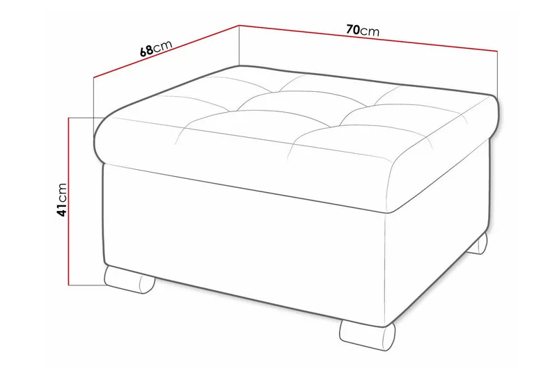 Trefor Fotpall 68 cm - Cream - Möbler - Stolar & fåtöljer - Pall & puff - Fotpall