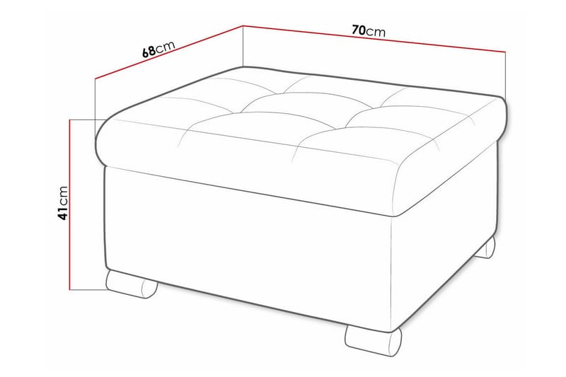 Trefor Fotpall 68 cm - Cream - Möbler - Stolar & fåtöljer - Pall & puff - Fotpall