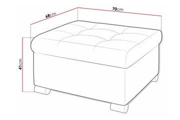 Trefor Fotpall 68 cm - Grå - Möbler - Stolar & fåtöljer - Pall & puff - Fotpall