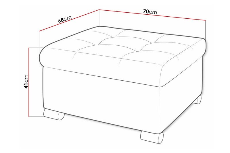 Trefor Fotpall 68 cm - Gul - Möbler - Stolar & fåtöljer - Pall & puff - Fotpall