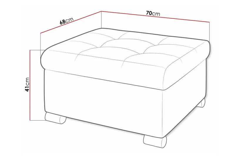 Trefor Fotpall 68 cm Ljusgrå - Möbler - Stolar & fåtöljer - Pall & puff - Fotpall