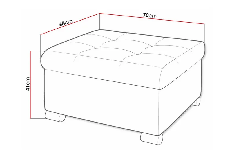 Trefor Fotpall 68 cm - Möbler - Stolar & fåtöljer - Pall & puff - Fotpall