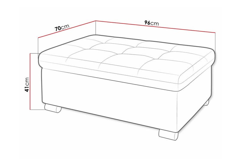 Trefor Fotpall 70 cm - Rosa - Möbler - Stolar & fåtöljer - Pall & puff - Fotpall