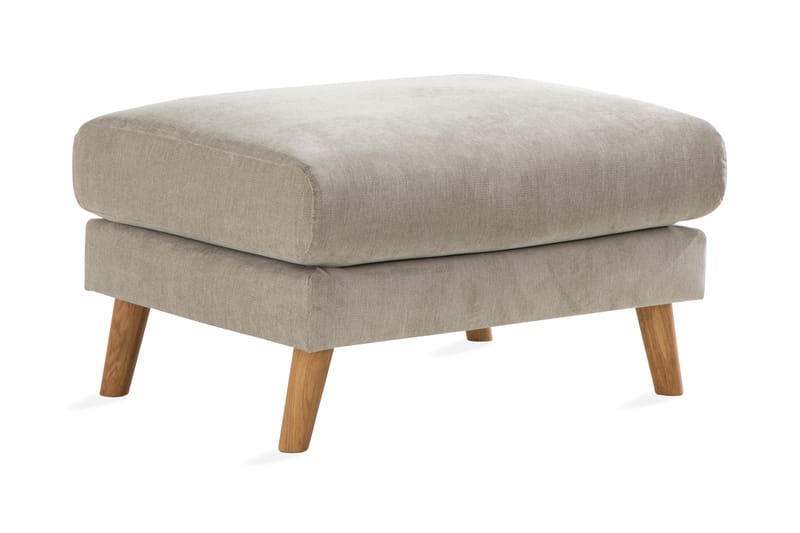 Trend Lyx Fotpall - Beige/Ek - Möbler - Stolar & fåtöljer - Pall & puff - Fotpall