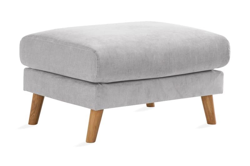 Trend Lyx Fotpall - Ljusgrå/Ek - Möbler - Stolar & fåtöljer - Pall & puff - Fotpall