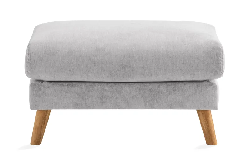 Trend Lyx Fotpall - Ljusgrå/Ek - Möbler - Stolar & fåtöljer - Pall & puff - Fotpall