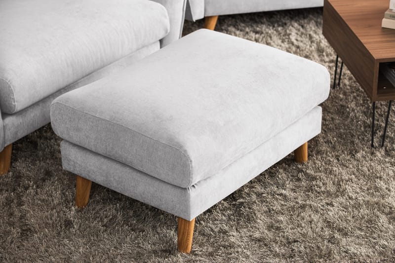 Trend Lyx Fotpall - Ljusgrå/Svart - Möbler - Stolar & fåtöljer - Pall & puff - Fotpall