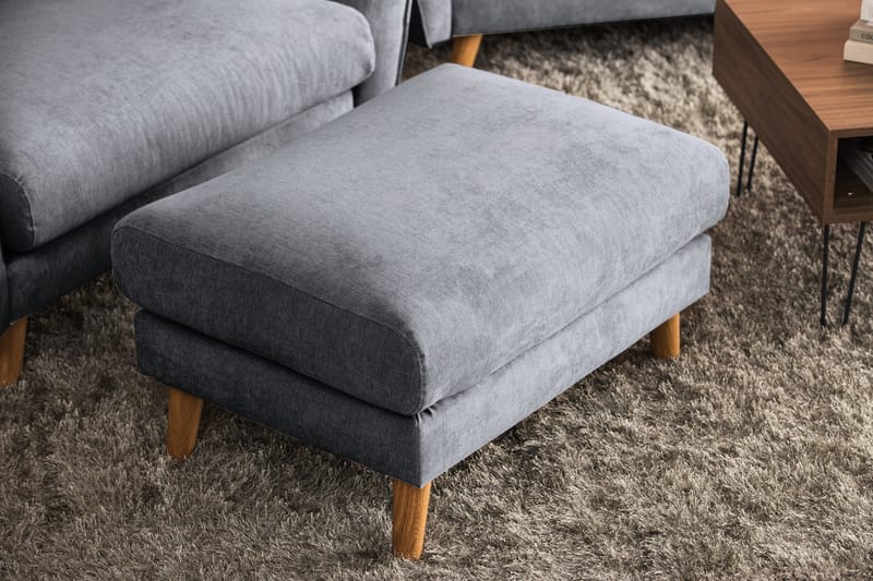 Trend Lyx Fotpall - Mörkgrå/Ek - Möbler - Stolar & fåtöljer - Pall & puff - Fotpall
