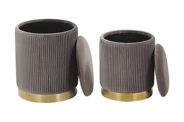 Trumelet Fotpall med Förvaring 2-pack - Grå - Möbler - Stolar & fåtöljer - Pall & puff - Fotpall