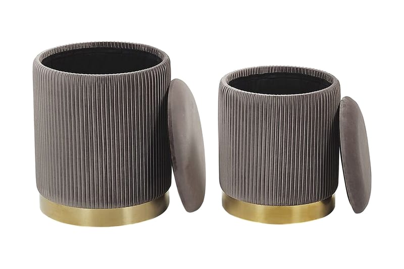 Trumelet Fotpall med Förvaring 2-pack - Grå - Möbler - Stolar & fåtöljer - Pall & puff - Fotpall