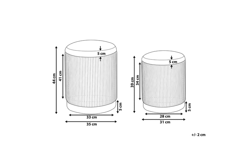 Trumelet Fotpall med Förvaring 2-pack - Vit - Fotpall