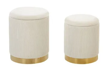 Trumelet Fotpall med Förvaring 2-pack - Vit - Möbler - Stolar & fåtöljer - Pall & puff - Fotpall - Fotpall med förvaring