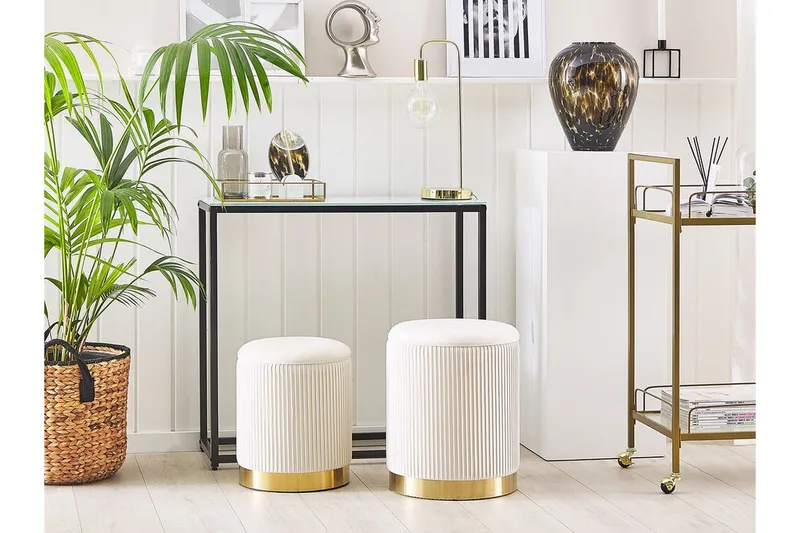 Trumelet Fotpall med Förvaring 2-pack - Vit - Möbler - Stolar & fåtöljer - Pall & puff - Fotpall - Fotpall med förvaring