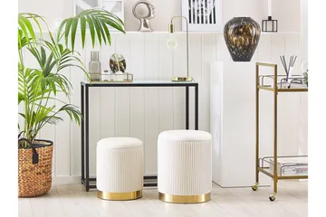 Trumelet Fotpall med Förvaring 2-pack - Vit - Möbler - Stolar & fåtöljer - Pall & puff - Fotpall - Fotpall med förvaring