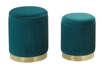 Trumelet Fotpall med Förvaring 2-pack - Blå - Möbler - Stolar & fåtöljer - Pall & puff - Fotpall - Fotpall med förvaring