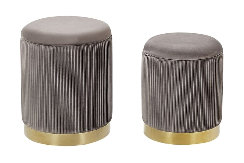 Trumelet Fotpall med Förvaring 2-pack, Grå