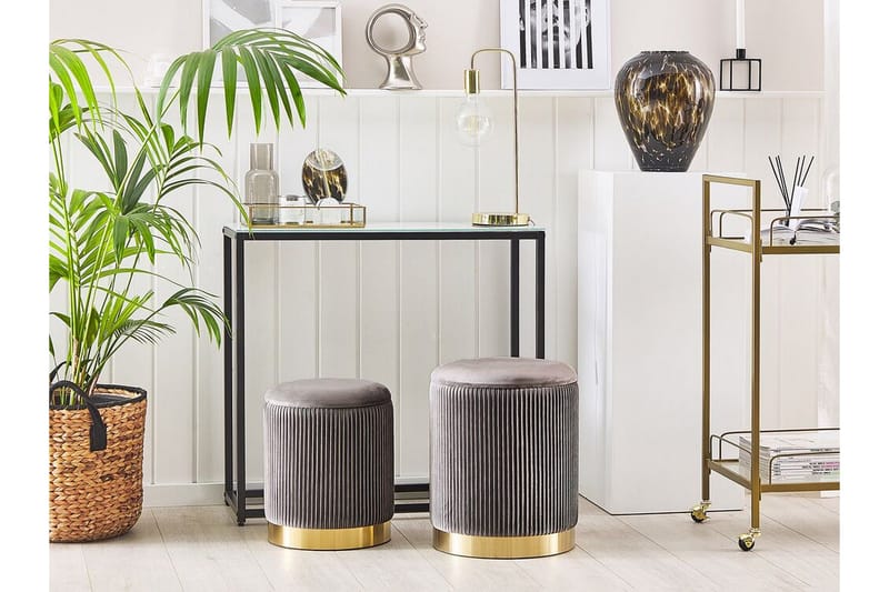 Trumelet Fotpall med Förvaring 2-pack - Grå - Möbler - Stolar & fåtöljer - Pall & puff - Fotpall