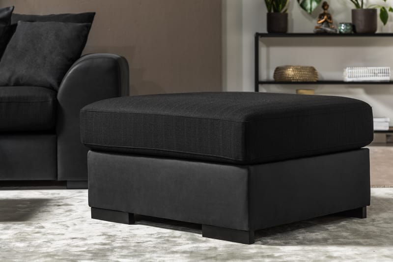 Vanlig fotpall Scandinavian Choice Cuba Fotpall Vintage 2, Porto 5, Black - Möbler - Stolar & fåtöljer - Pall & puff - Fotpall