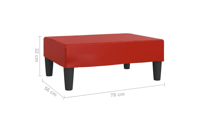 Fotpall vinröd 78x56x32 cm konstläder - Vinröd - Möbler - Stolar & fåtöljer - Pall & puff - Fotpall