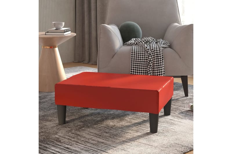 Fotpall vinröd 78x56x32 cm konstläder - Vinröd - Möbler - Stolar & fåtöljer - Pall & puff - Fotpall