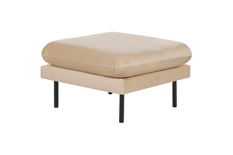 Fotpall Vinterbro Beige/svart, Sammet, Beige/svart, Sammet
