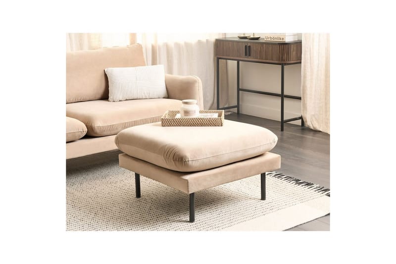 Fotpall Vinterbro Beige/svart, Sammet - Beige/svart, Sammet - Möbler - Stolar & fåtöljer - Pall & puff - Fotpall