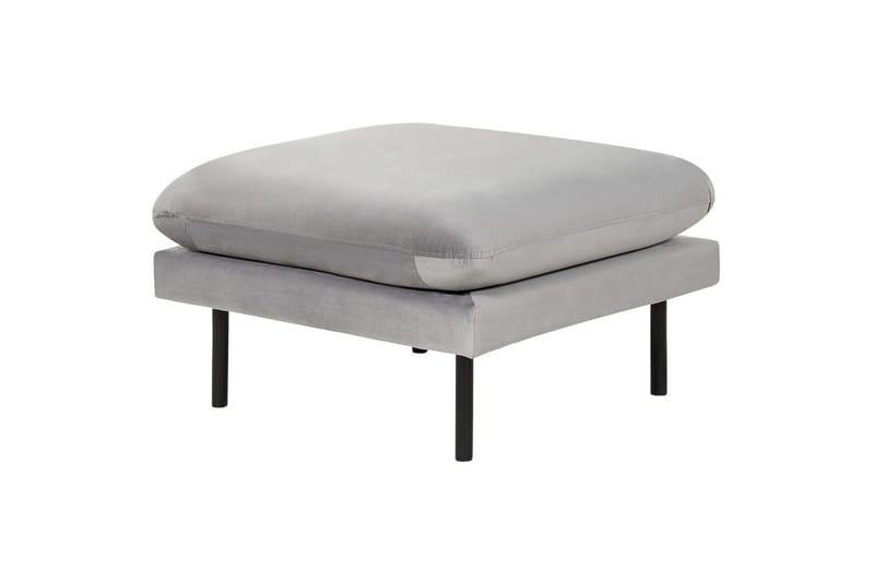 Fotpall Vinterbro Grå/svart, Sammet, Grå/svart, Sammet