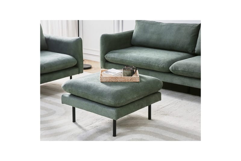 Fotpall Vinterbro Grön/Svart, Polyester - Grön/Svart, Polyester - Möbler - Stolar & fåtöljer - Pall & puff - Fotpall