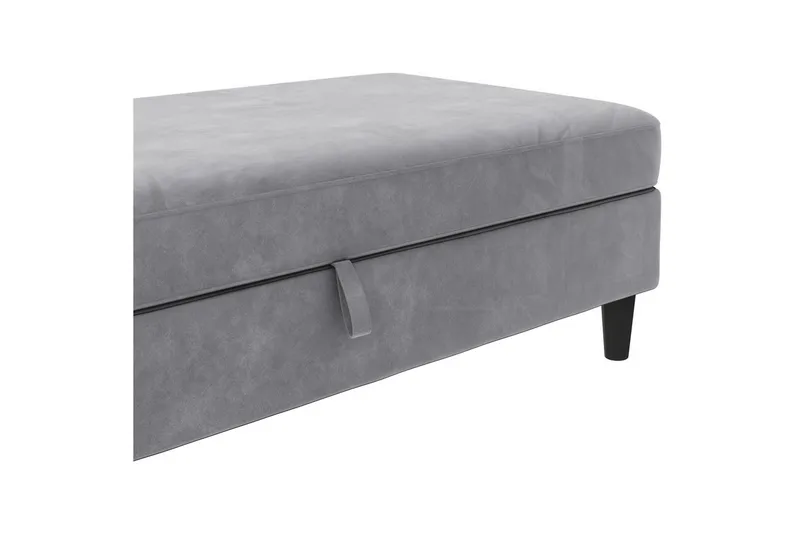 Fotpall/pall Hartford Grå, Sammet - Grå, Sammet - Möbler - Stolar & fåtöljer - Pall & puff - Fotpall
